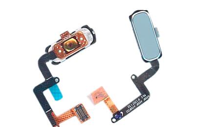 Кнопка HOME в сборе с механизмом и шлейфом для Samsung A320 синяя