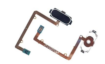 Кнопка HOME в сборе с механизмом и шлейфом для Samsung A510 черная