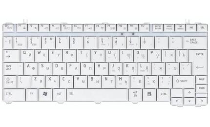 Клавиатура для ноутбука Toshiba Satellite U500, U505, U400, U405, A600, T130, T135, Portege M800, M900, White, RU (вертикальный энтер) - фото 2