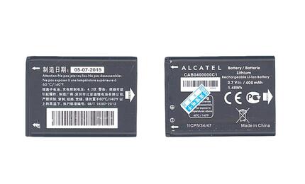 Аккумуляторная батарея для смартфона Alcatel CAB0400000C1 OT-1035D 3.7V Black 400mAh 1.48Wh