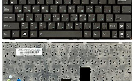 Клавиатура для ноутбука Asus EEE PC (1005HA, 1008HA) Black, (Black Frame) RU