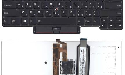 Клавиатура для ноутбука Lenovo ThinkPad (X1) с указателем (Point Stick) Black, (No Frame), RU