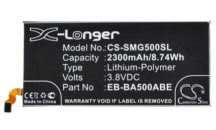 Аккумуляторная батарея для смартфона Samsung CS-SMG500SL Galaxy A5 SM-A500F 3.8V Black 2300mAh 8.74Wh