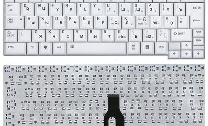 Клавиатура Toshiba Portege (R500, R502, R501, R510, R600, R601, A600 ,A602, A603, R603, A605) White, RU (вертикальный энтер)