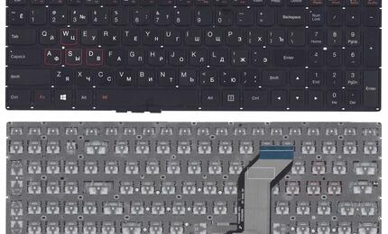 Клавиатура для ноутбука Lenovo IdeaPad (Y700, Y700-15ISK) Black, (No Frame), RU