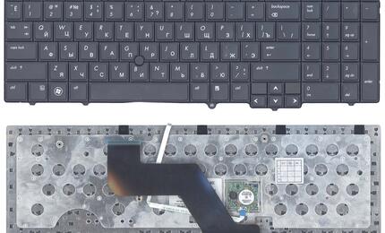 Клавиатура для ноутбука HP Elitebook (8540W, 8540P) с указателем (Point Stick), Black, RU