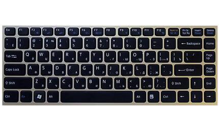 Клавиатура для ноутбука Sony Vaio (VPC-Y) Black, (Silver Frame) RU/EN - фото 2