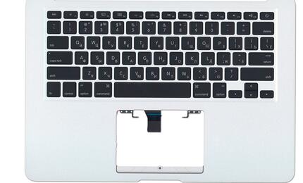 Клавиатура для ноутбука Apple MacBook Air 2013+ (A1466) Black с топ панелью, RU (горизонтальный энтер) - фото 2
