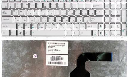 Клавиатура для ноутбука Asus K52 K53 G73 A52 G60 White, (White Frame) RU
