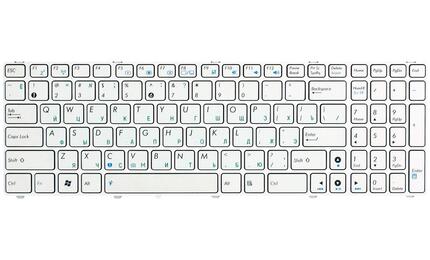 Клавиатура для ноутбука Asus K52 K53 G73 A52 G60 White, (White Frame) RU - фото 2