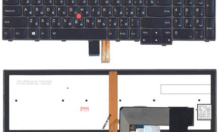 Клавиатура для ноутбука Lenovo ThinkPad Edge (E531, E540) с подсветкой (Light), с указателем (Point Stick) Black, Gray Frame, RU