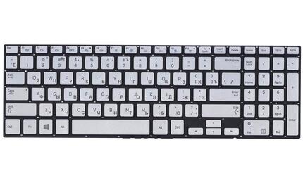 Клавиатура для ноутбука Samsung (NP880Z5E, NP780Z5E, NP870Z5E, NP770Z5E, NP670Z5E) с подсветкой (Light), Silver, (No Frame), RU - фото 2
