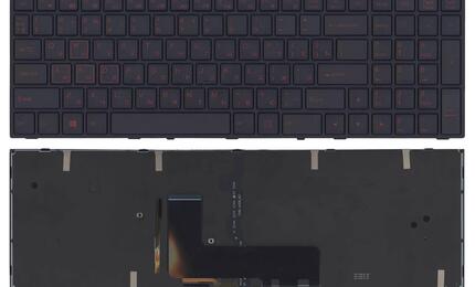 Клавиатура для ноутбука Clevo (P651) с подсветкой (Light), Black, (Black Frame) RU