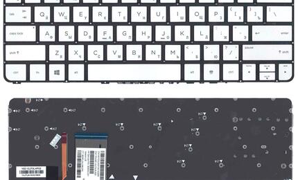Клавиатура для ноутбука HP Spectre X360 (13-4000, 13-4103dx, 13-4003DX, 13-4005DX, 13-4110DX, 13-4193DX, 13-4195DX, 13-4193NR) с подсветкой (Light) Black, (Silver Frame) RU