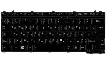 Клавиатура для ноутбука Toshiba Satellite (U500, U505, U400, U405, A600, T130, T135, Portege M800, M900) Black, Glossy, RU (вертикальный энтер) - фото 2
