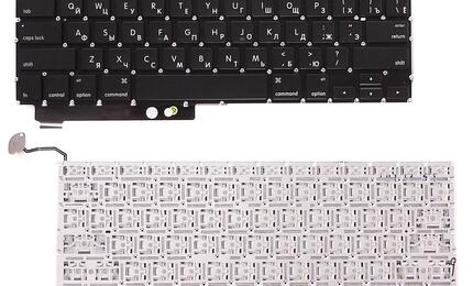 Клавиатура Apple MacBook Pro (A1286) (2011, 2012 года) с подсветкой (Light), Black, (No Frame), с (SD), RU (горизонтальный энтер)