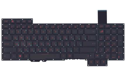 Клавиатура для ноутбука Asus G751, G751JM, G751JL, G751JT, G751JY с подсветкой (Light), Black, (No Frame) RU - фото 2