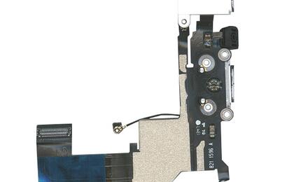 Шлейф разъема питания с аудио-разъемом для Apple iPhone 5S белый