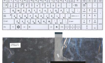Клавиатура Toshiba Satellite (C850, C850D, C855, C855D, L850, L850D, L855, L855D, C870) White, RU