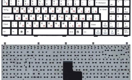 Клавиатура для ноутбука DNS (W765S) White, (No Frame) RU