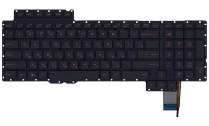 Клавиатура для ноутбука Asus ROG (G752) с подсветкой (Light), Black, (No Frame) RU - фото 2