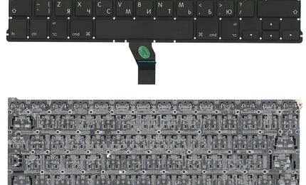 Клавиатура для ноутбука Apple MacBook Air 2010+ (A1369) (2012, 2013, 2014, 2015 года), Black, (No Frame), RU (вертикальный энтер)