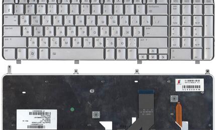 Клавиатура для ноутбука HP Pavilion (HDX18) с подсветкой (Light), Silver, RU