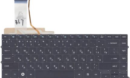 Клавиатура для ноутбука Samsung (NP900X4B, NP900X4C) с подсветкой (Light), Black, (No Frame), RU - фото 2