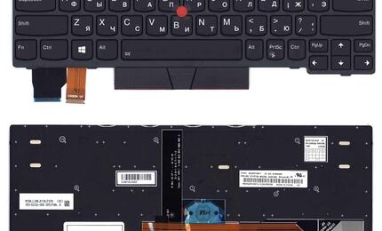 Клавиатура для ноутбука Lenovo ThinkPad X390 с подсветкой (Light), Black, (No Frame), RU