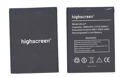 Аккумуляторная батарея для смартфона Highscreen GB/T 18287-2000 Zera F 3.7V Black 1600mAh 5.55Wh