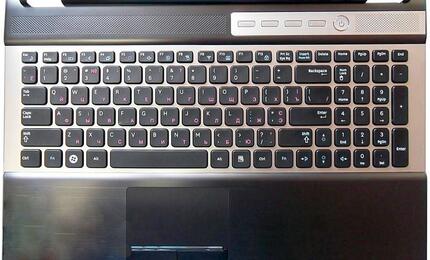 Клавиатура для ноутбука Samsung (RF510) Black, (Silver Frame), (Black TopCase), RU