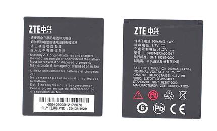 Аккумуляторная батарея для смартфона ZTE Li3709T42P3h504047 CG990 3.7V Black 900mAh 3.4Wh