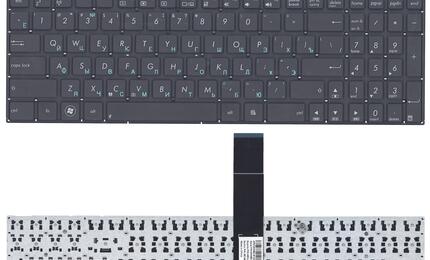 Клавиатура для ноутбука Asus A56, F552, K56, R501, R510, X501, X550, A550, F550, F552, K550, P550, R513, X552, A750, K750, X750 Black, (No Frame), RU (горизонтальный энтер)