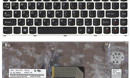 Клавиатура для ноутбука Lenovo IdeaPad (U460) Black, (Silver Frame), RU