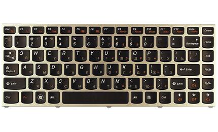 Клавиатура для ноутбука Lenovo IdeaPad (U460) Black, (Silver Frame), RU - фото 2