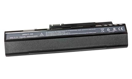 Аккумуляторная батарея для ноутбука Acer UM08A31 Aspire One ZG-5 11.1V Black 5200mAh OEM Аккумуляторная батарея для ноутбука Acer UM08A31 Aspire One ZG-5 11.1V Black 5200mAh OEM