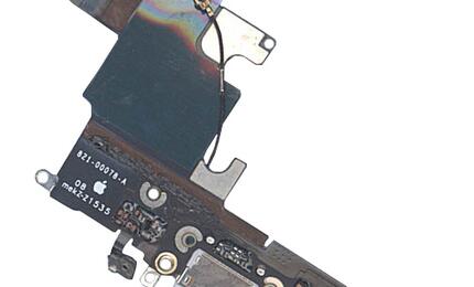 Шлейф разъема питания с аудио-разъемом для Apple iPhone 6S серый