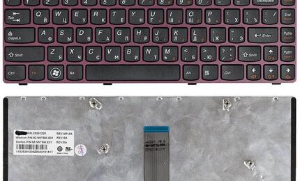 Клавиатура для ноутбука Lenovo IdeaPad (V370) Black, (Red Frame), RU