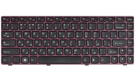 Клавиатура для ноутбука Lenovo IdeaPad (V370) Black, (Red Frame), RU - фото 2