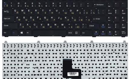 Клавиатура для ноутбука DNS (W765S) Black, (No Frame) RU плоский Enter