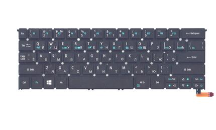 Клавиатура для ноутбука Acer Aspire R13 R7-371T, R7-371 Black, с подсветкой (Light), (No Frame), RU - фото 2
