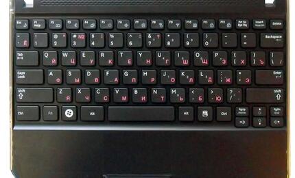 Клавиатура для ноутбука Samsung (N210) Black, (Black TopCase), RU