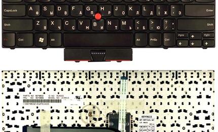 Клавиатура для ноутбука Lenovo ThinkPad Edge (14, 15, E40, E50) с указателем (Point Stick) Black, RU