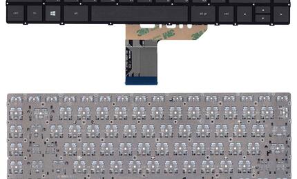 Клавиатура для ноутбука HP Spectre X360 (13-w000, 13-ac000) Black с подсветкой (Light), (No Frame) RU