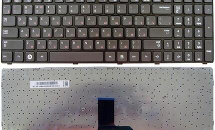 Клавиатура для ноутбука Samsung (R580, R590) Black, (Black Frame), RU