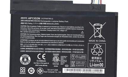 Аккумуляторная батарея для планшета Acer AP13G3N Iconia Tab W3-810 3.7V Black 6800mAh Orig