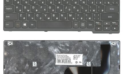 Клавиатура для ноутбука Lenovo IdeaPad Ideapad Yoga 11S, S210, S215, Flex 10 Black, (Black Frame), RU