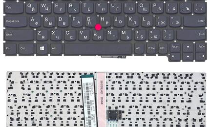 Клавиатура для ноутбука Lenovo ThinkPad X1 (Helix) с указателем (Point Stick) Black, (No Frame), RU