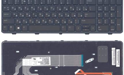 Клавиатура для ноутбука HP 450 G0, G1, G2, 455 G1, G2, 470 G0, G1 с подсветкой (Light), Black, (Black Frame), RU