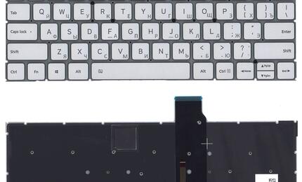 Клавиатура для ноутбука Xiaomi Mi Air (12.5) Silver с подсветкой (Light), (No Frame) RU